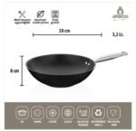 ⁦مقلاة ووك داكنة غير لاصقة من أمبوس – 28 × 8 سم⁩ - الصورة ⁦2⁩