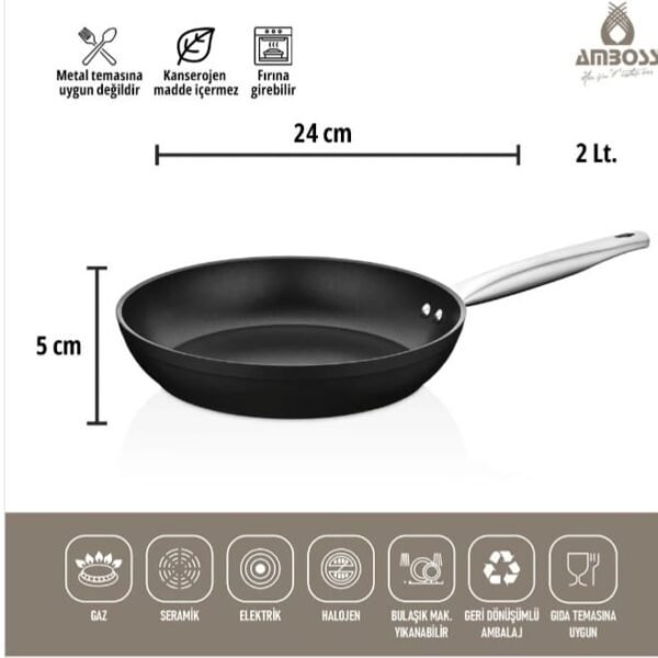 مقلاة AMBOSS دارك بان غير لاصقة – 24×5 سم