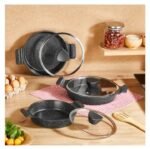 طقم أومليط غرانيت 6 قطع AMBOSS ASTRAL ، مع غطاء زجاجي