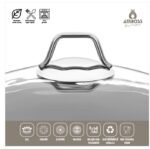 ⁦وعاء عميق من AMBOSS بغطاء زجاجي داكن غير لاصق – 22 × 11 سم⁩ - الصورة ⁦4⁩