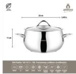 ⁦مجموعة أواني طهي AMBOSS MOON من – الاينوكس – الفولاد المقاوم للصدأ 18/10 ، مكونة من 10 قطع مع غطاء زجاجي⁩ - الصورة ⁦4⁩