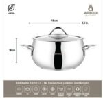 ⁦مجموعة أواني طهي AMBOSS MOON من – الاينوكس – الفولاد المقاوم للصدأ 18/10 ، مكونة من 10 قطع مع غطاء زجاجي⁩ - الصورة ⁦3⁩