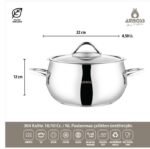 ⁦مجموعة أواني طهي AMBOSS MOON من – الاينوكس – الفولاد المقاوم للصدأ 18/10 ، مكونة من 10 قطع مع غطاء زجاجي⁩ - الصورة ⁦5⁩