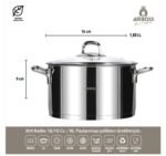 ⁦مجموعة أواني طهي AMBOSS DIAMOND من- الاينوكس – الفولاد 18/10 Cr-Ni المقاوم للصدأ، مكونة من 8 قطع، مع غطاء زجاجي⁩ - الصورة ⁦2⁩