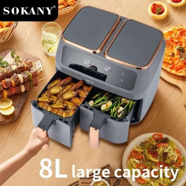 SOKANY AIR FRAYER DOUBLE BASKET 8L XXL