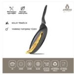 ⁦مقلاة كريب أمبوس موكا 26 سم غير لاصقة مع طلاء تيتانيوم – أسود⁩ - الصورة ⁦3⁩