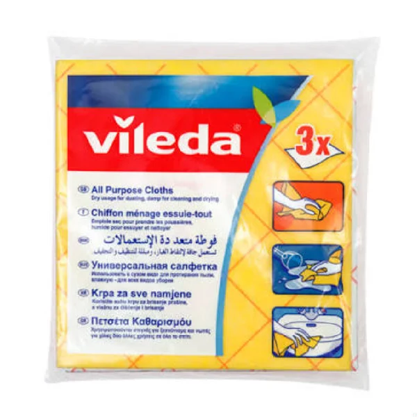 3 Chiffons Essuie Tout 38x40 Vileda